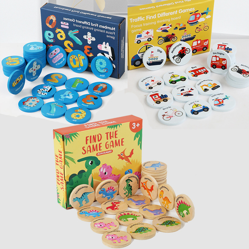 Board Game Of Life - 어린이 교육용 나무 기억력 게임 공룡