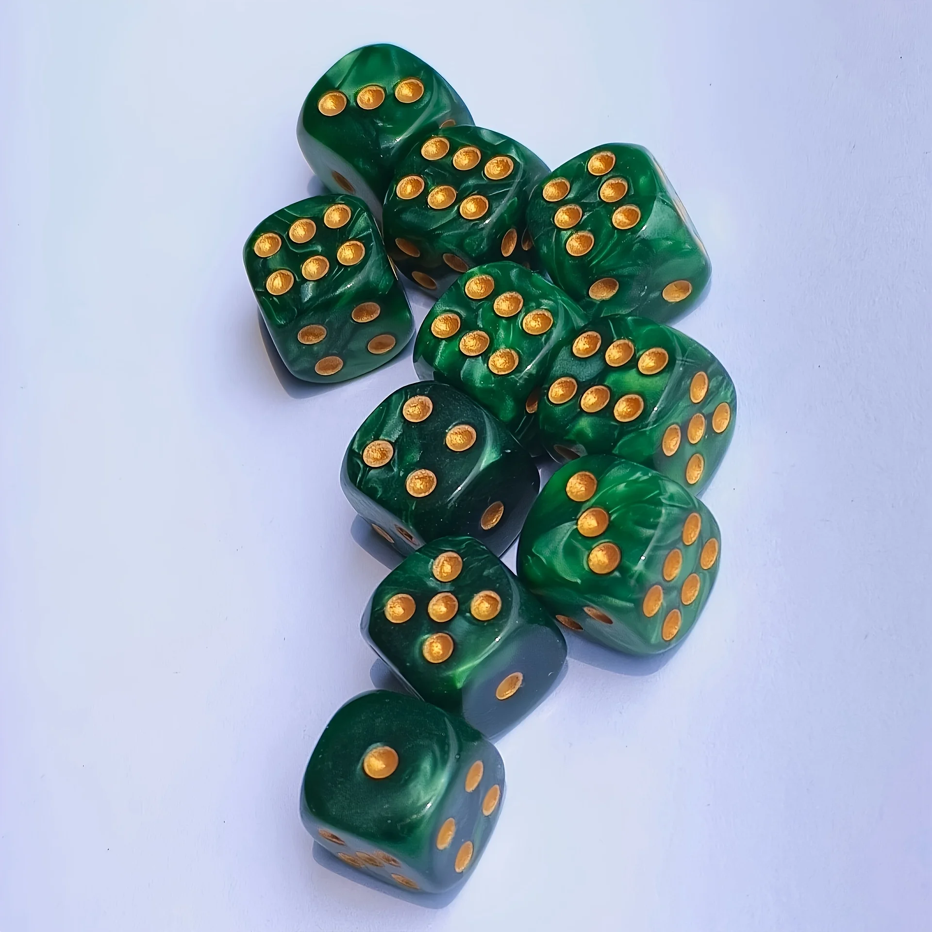 Board Game Live - 10개입 12mm 진주 무늬 D6 주사위,