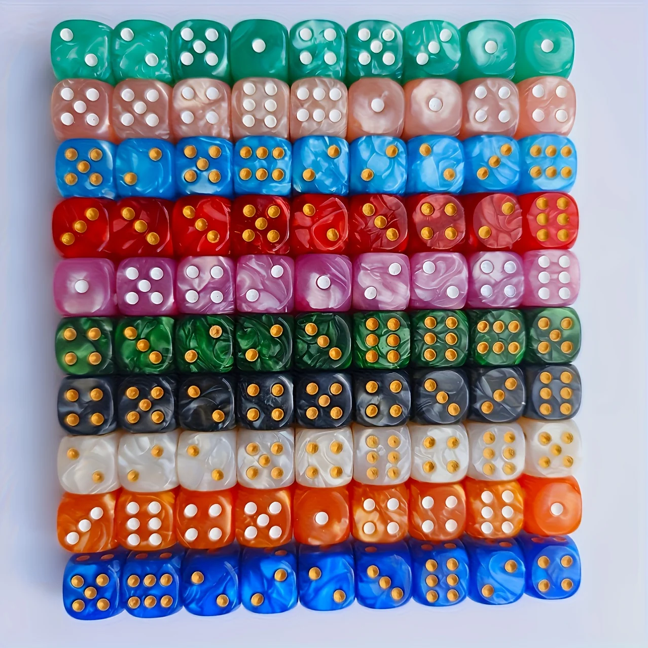 10개입 12mm 진주 무늬 D6 주사위, 둥근 모서리 - Board Game Live 리뷰 및 가격