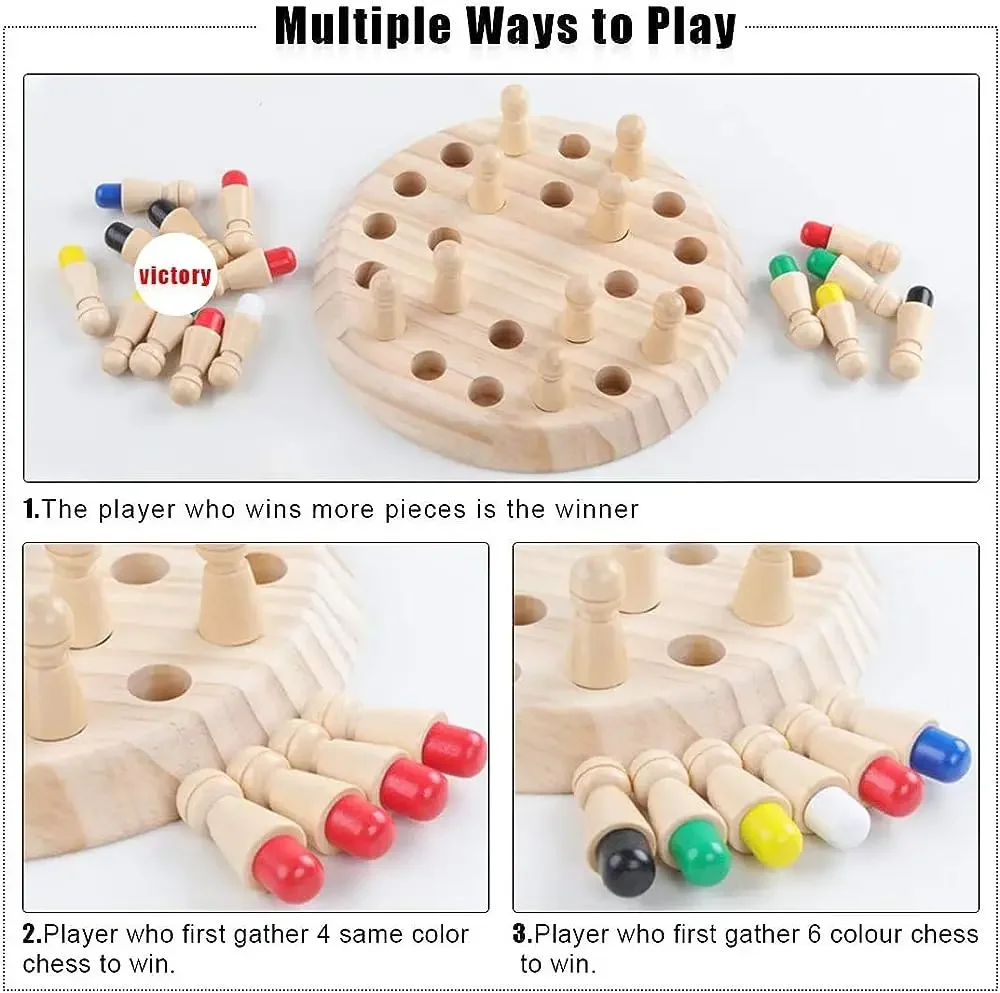 1PC 나무 메모리 매치 스틱 체스 컬러 게임 보드 퍼 - Board Game Of Life 리뷰 및 가격